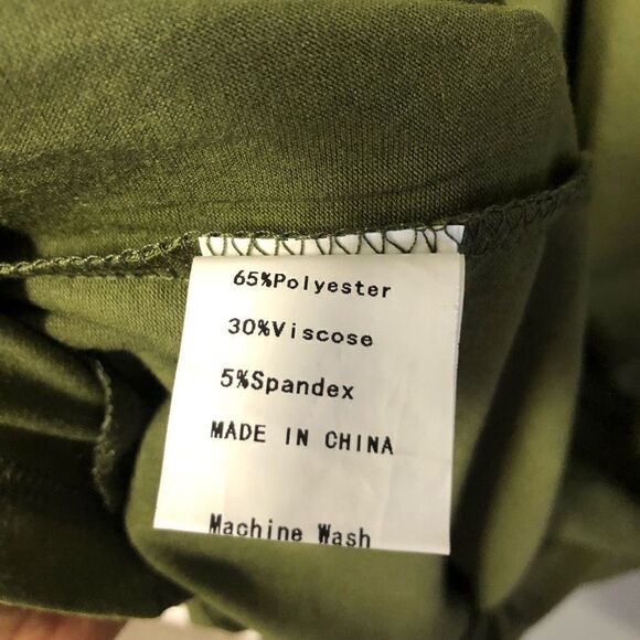 btfbm army green one shoulder wrap dress wedding guest summer vaca resort sz med - Picture 5 of 12